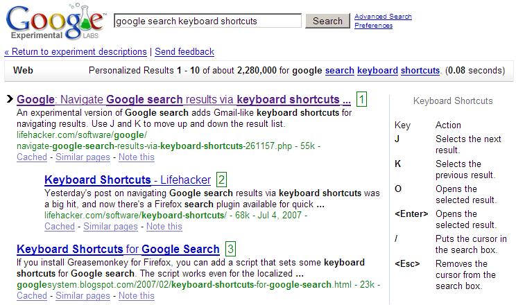 Google Search Shortcuts